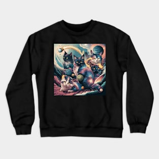 Cosmic Cat Symphony Crewneck Sweatshirt